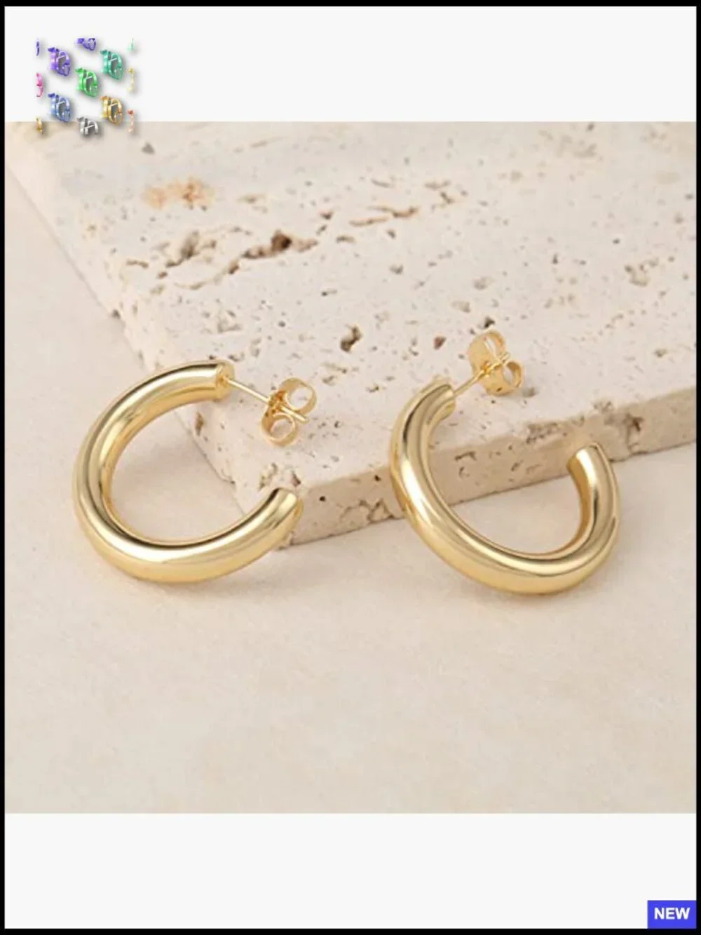 Gold Hoop Earrings Set Huggie Chunky Twisted Thick Jewelry Multiple Piercing